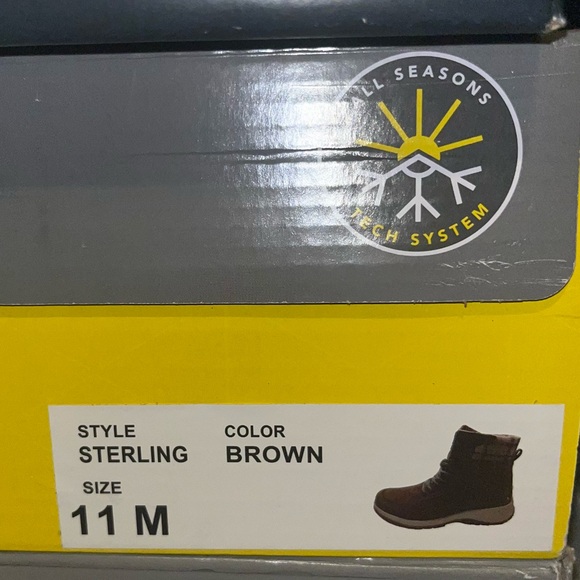 Khombu Sterling Faux Shearling Lined Boots Brown Leather Women’s 11 Plaid Trim - Picture 7 of 8